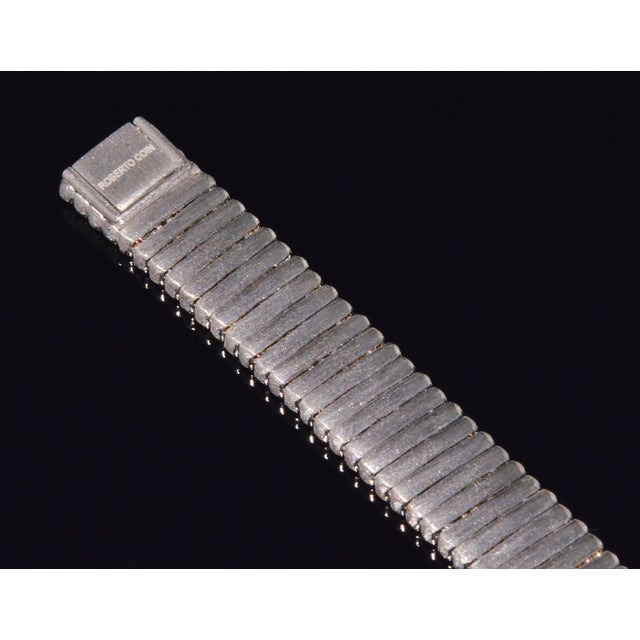 Metal Authentic Roberto Coin 18k White Gold 2.08Cts Natural Diamond Flexible Link Bracelet For Sale - Image 7 of 17