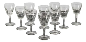Hand-Cut Crystal Wine Glasses from Val Saint Lambert, 1950s, Set of 10