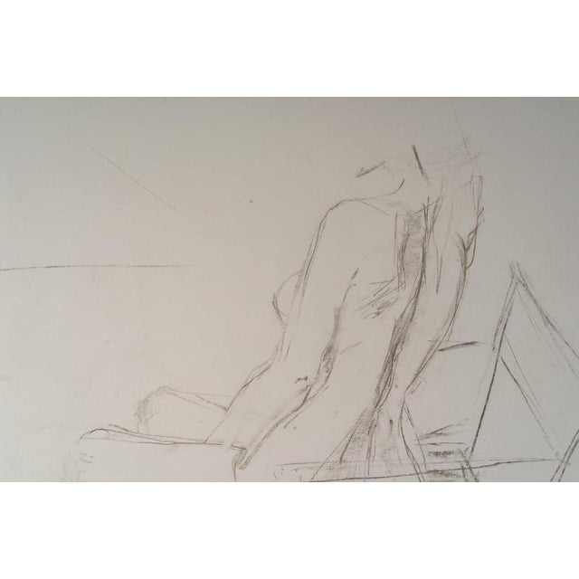 Paper Unknown, Depicting a Young Woman Sitting, 20th Century, Drawing on Paper For Sale - Image 7 of 8