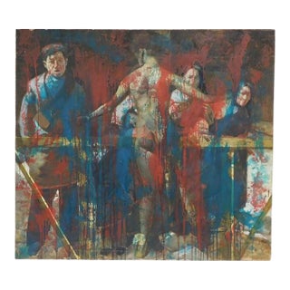 Late 20th Century Chinese Contemporary Painting “Angels Falling” For Sale