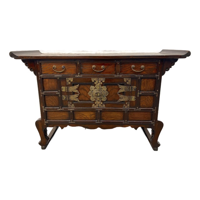 Antique Style Korean Tansu Butterfly Cabinet For Sale
