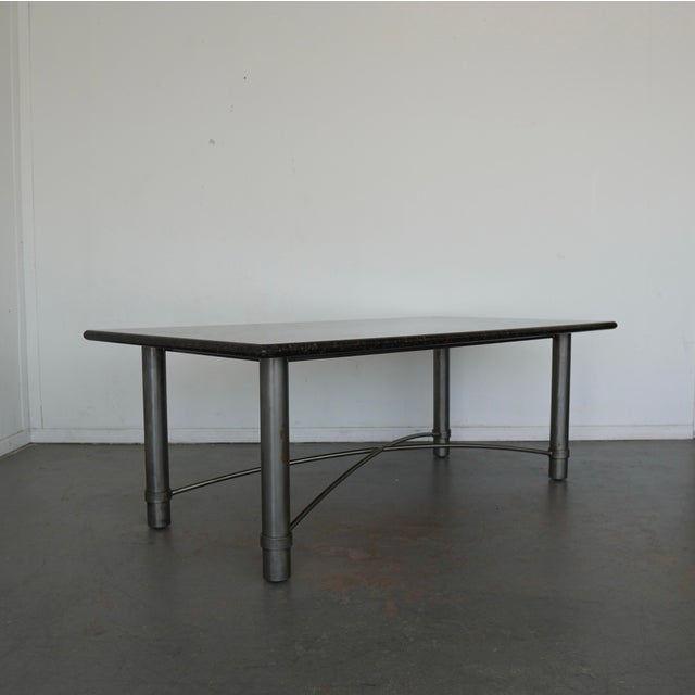 Vintage Marble-Top Table With Metal Base For Sale - Image 4 of 14