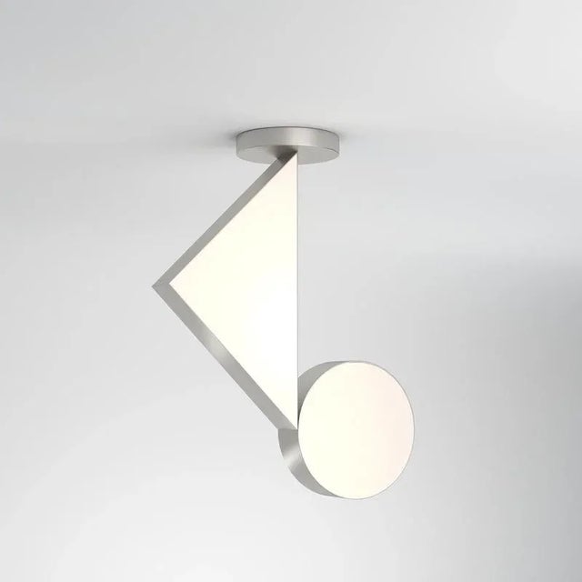 Flat shapes nickel ceiling light by atelier areti dimensions: d 20 x w 40 x h 53.3 cm. Materials: nickel, white acrylic...