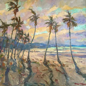 "Costa Rica Palms" Contemporary Coastal Painting by James P. Kerr