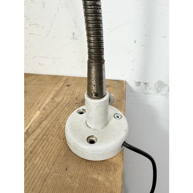 Metal Industrial Grey Workshop Gooseneck Table Lamp, 1960s For Sale - Image 7 of 18