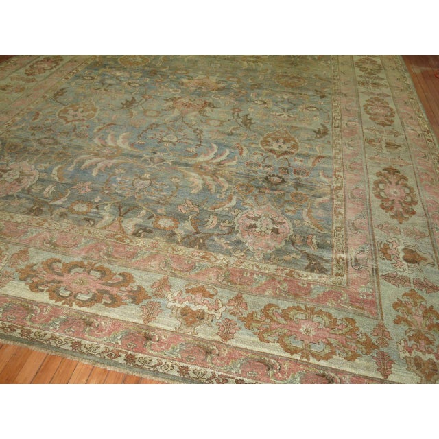 Early 20th Century Exquisite Large Sea Foam Pink Accent Antique Persian Malayer Rug For Sale - Image 5 of 6