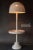 1970s Vintage White Wicker Floor Lamp With Table Shelf For Sale - Image 4 of 13