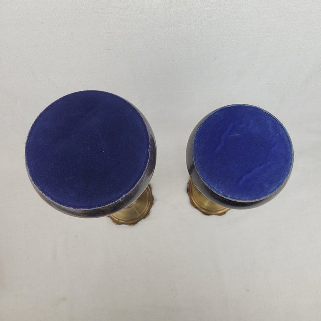 Mid 20th Century Pair of Vintage Maitland Smith Barley Twist Bronze and Brass Candlestick Holders Set 2 For Sale - Image 5 of 8
