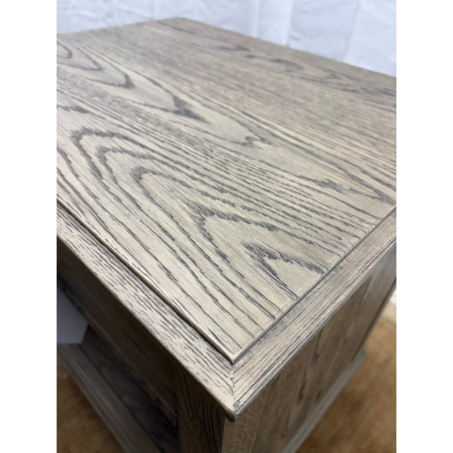 Wood Rh Restoration Hardware Maison Open Nightstand – 24” Antiqued Grey Oak Finish For Sale - Image 7 of 18