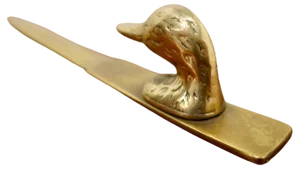 French Brass Ducks Head Letter Opener, 1960s