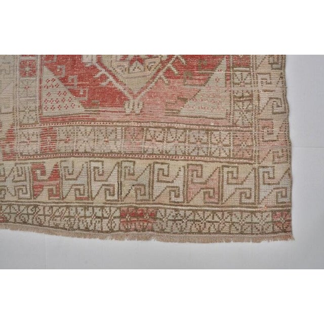 1950s Bold Medallion Wabi-Sabi Turkish Runner For Sale - Image 9 of 10