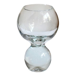 1980s Post-Modern Studio Nova Art Glass Vase: Double Bubble Design For Sale