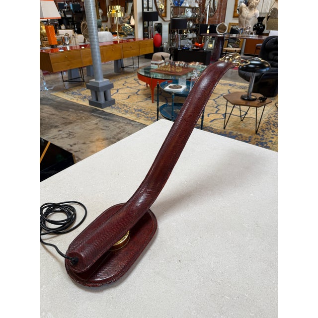 1970s Traso Milano Snakeskin-Wrapped Table Lamp, Italy, 1970s For Sale - Image 5 of 12