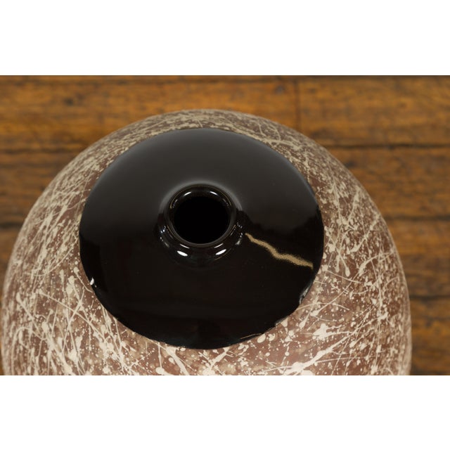 Prem Collection Artisan Vase or Object with Hand Painted Dripping Décor For Sale - Image 12 of 12