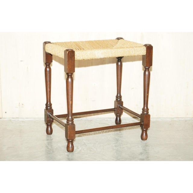 We are delighted to offer for sale this lovely original circa 1940's Dutch Beech wood stool with rope twist rush style...