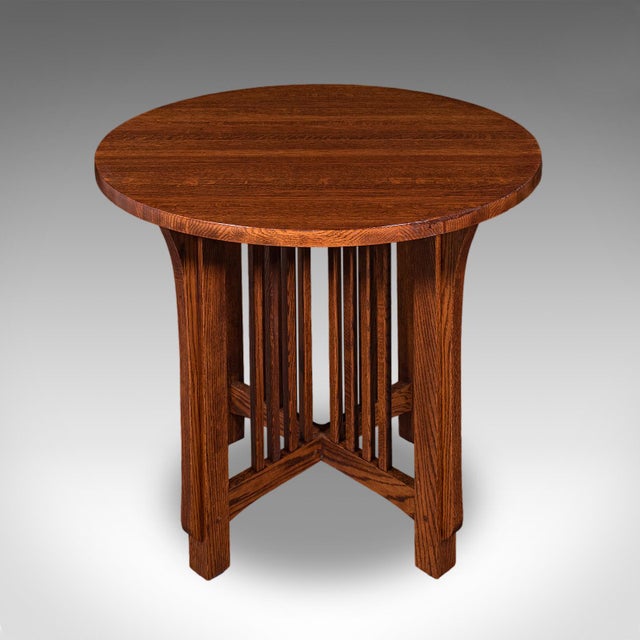English Vintage Cotswold School Centre Table, English, Oak, Occasional, Mission Style For Sale - Image 3 of 10