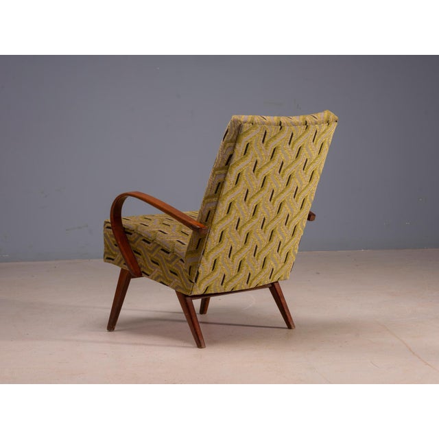 Bentwood Armchairs in Beige and Yellow Upholstery by Jaroslav Šmídek, Czechoslovakia, 1950s, Set of 2 For Sale - Image 4 of 8