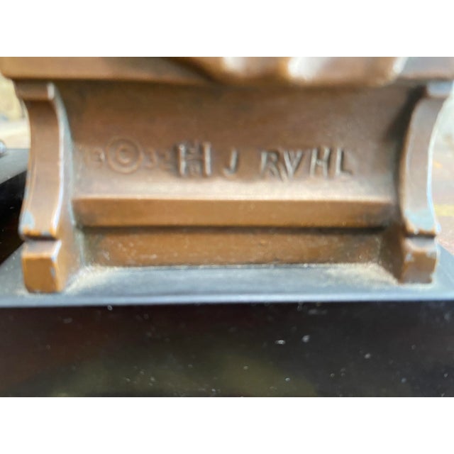 Brown 1930s Cellist Bookends- Set of 2 For Sale - Image 8 of 12