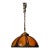 Antique Amber and Rose Stained Slag Glass Hanging Lamp For Sale