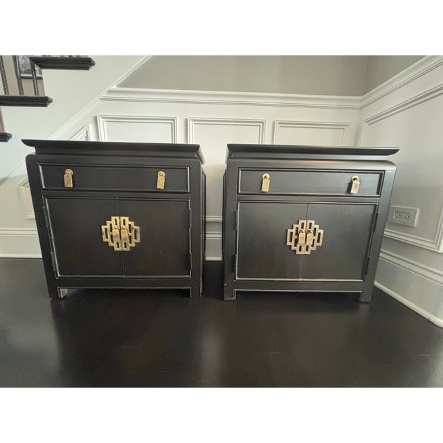 1980s Vintage Century Furniture Chin Hua Nightstands- A Pair For Sale - Image 12 of 12