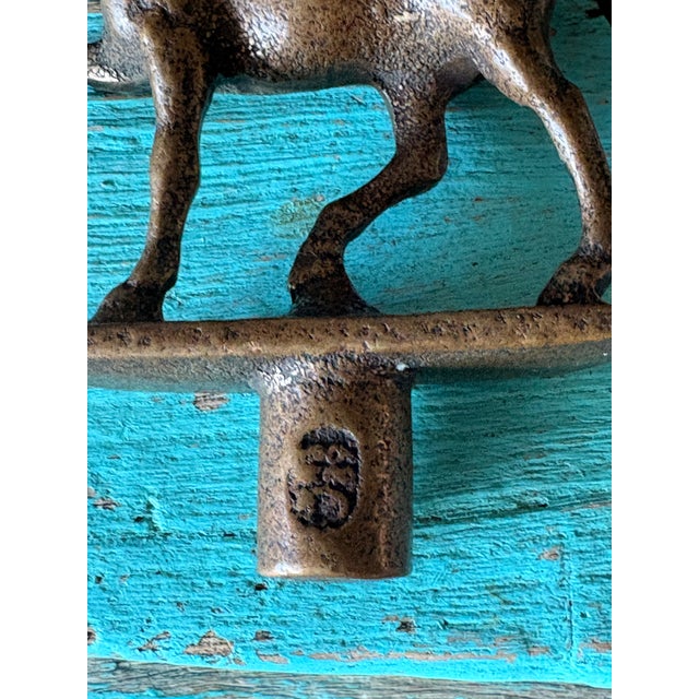 Vintage Solid Brass Prancing Horse Water Faucet Handle and Valve Spigot Manufacturer Hallmark Stamp For Sale - Image 9 of 9