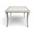 An elegant games table or breakfast table in shades of tan and grey with darker grey banding around the table top, edges,...