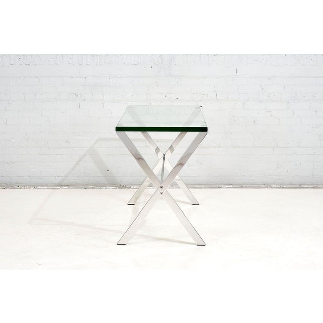 Silver Florence Knoll Chrome and Glass X Base Console Table, 1960 For Sale - Image 8 of 10