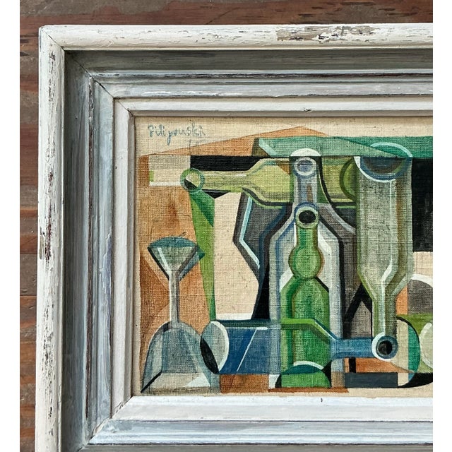 Wood Vintage Boho Original Abstract Oil on Canvas For Sale - Image 7 of 11