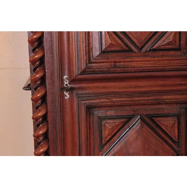 Wood 18th Century French Louis XIII Walnut Bonnetière Armoire From Périgord For Sale - Image 7 of 10