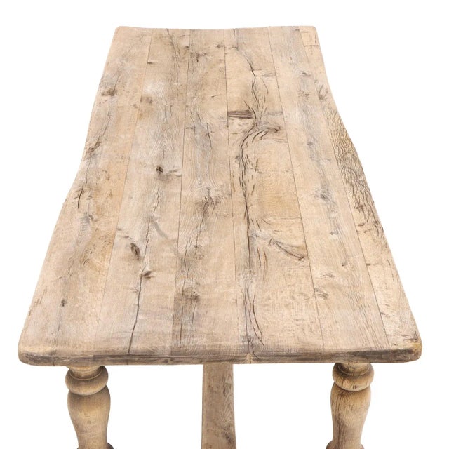 A Rustic French Oak Farm Table, 19th C. For Sale - Image 4 of 5