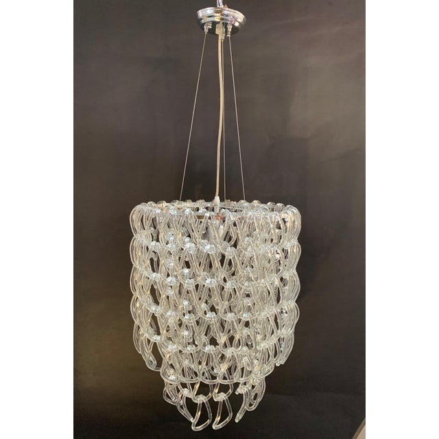 Hand Blown Linked Glass Chandelier For Sale - Image 4 of 8