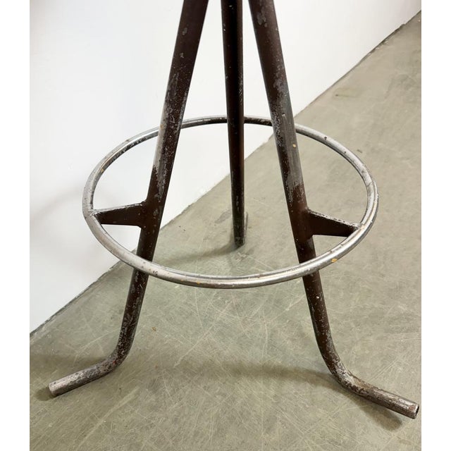 Industrial Grey Workshop Stool, 1960s For Sale - Image 10 of 18