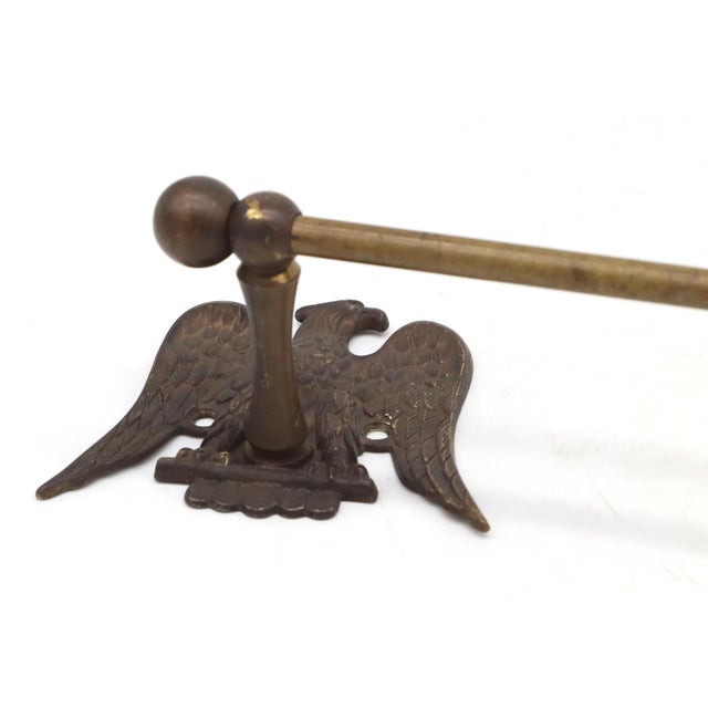 Mid 20th Century Vintage Brass Eagle Towel Bar For Sale - Image 5 of 6