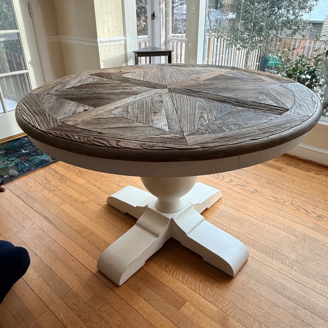 Baroque Round Rh Baroque Parquet Dining Table For Sale - Image 3 of 10