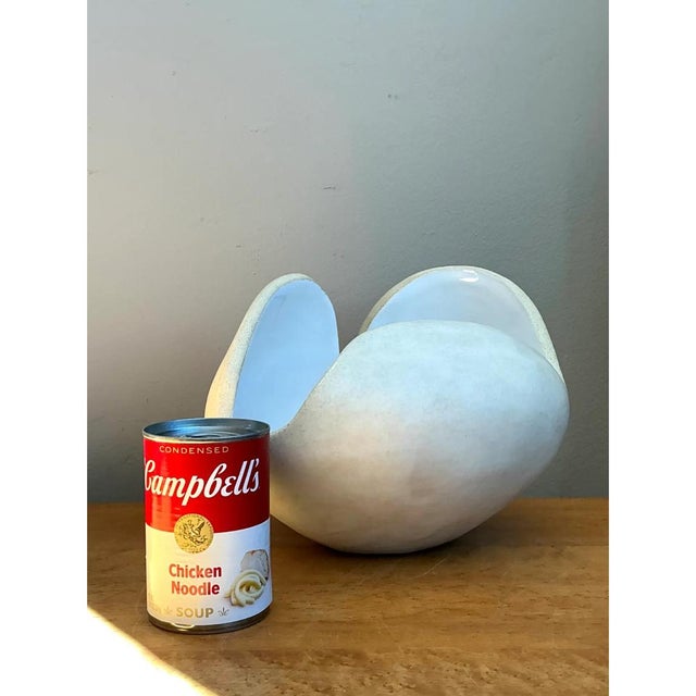 Early 21st Century Vintage White Ceramic Sculptural Bowl For Sale - Image 5 of 13