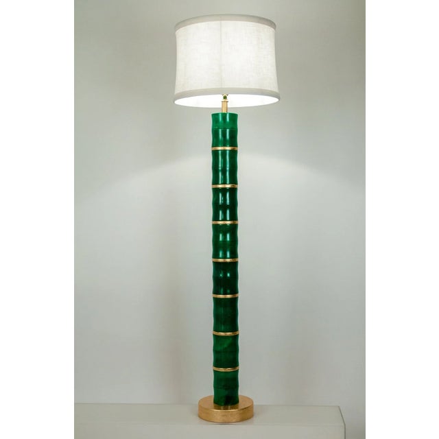 Heavy Green Jade Art Deco Floor Lamp For Sale - Image 4 of 5