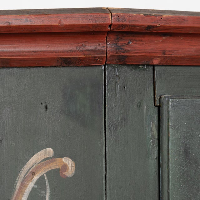 Early 19th Century Hand-Painted German Two-Door Armoire Shrunk For Sale - Image 6 of 16