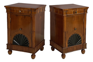 Italian Art Deco Wooden Bedside Tables, 1930s, Set of 2