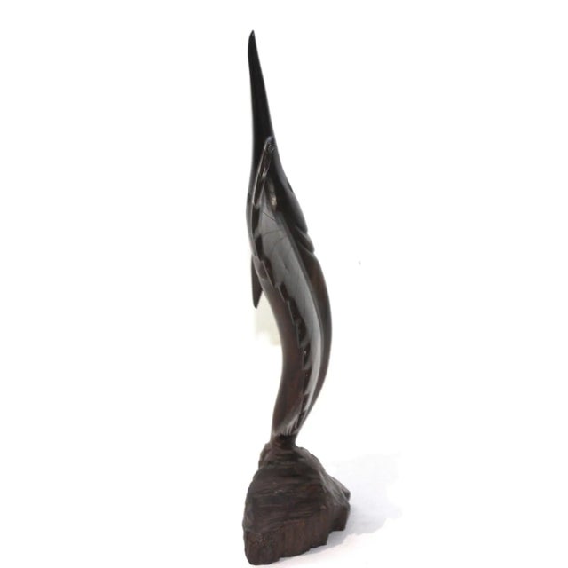 Rosewood Carved Sailfish Figure For Sale In Miami - Image 6 of 13