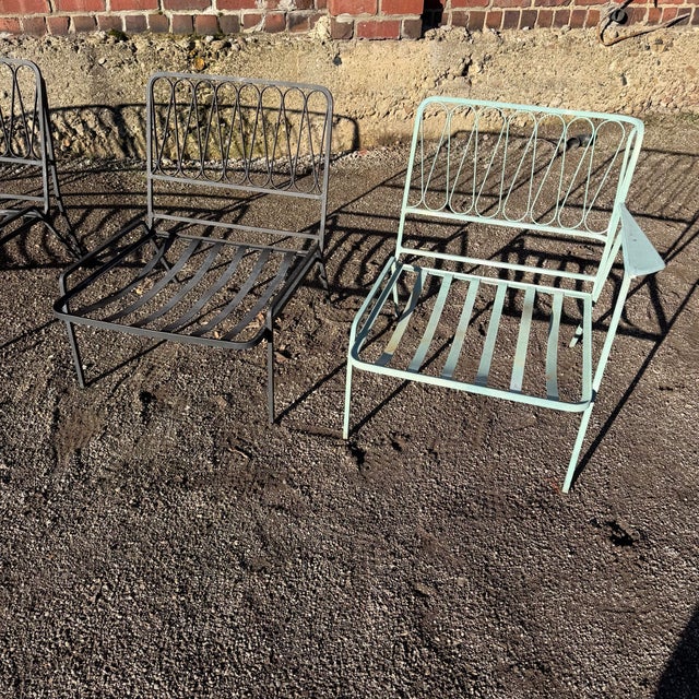 Mid-Century Modern Iron "Ribbon" 5 Piece Sectional Settee Designed by Maurizio Tempestini for John Salterini For Sale - Image 9 of 10