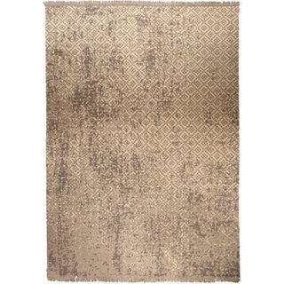 "Sienna Pixel" Modern Abstract Pixelated Mosaic Beige With Taupe Oversized Rug For Sale