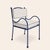 Metal Panarea Armchair in Blue & White Upholstery by Ceraudo For Sale - Image 7 of 7