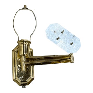 Vintage Plated Brass Plug in Swing Arm Wall Sconces For Sale