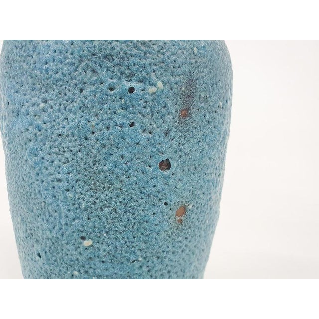 Blue Fat Lava Ceramic Vase attributed to Pieter Groeneveldt, Netherlands, 1970s For Sale - Image 4 of 7