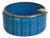 Faceted Turquoise Opaline Glass Ashtray with Gilt Brass Rim, Italy, 1950s For Sale
