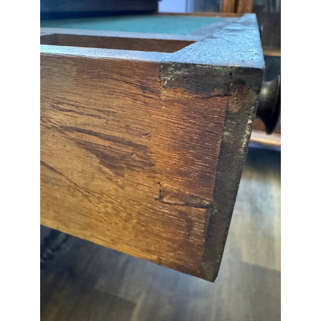 Antique Renaissance Revival Writing Desk With Bobbin Turned Legs For Sale - Image 13 of 15