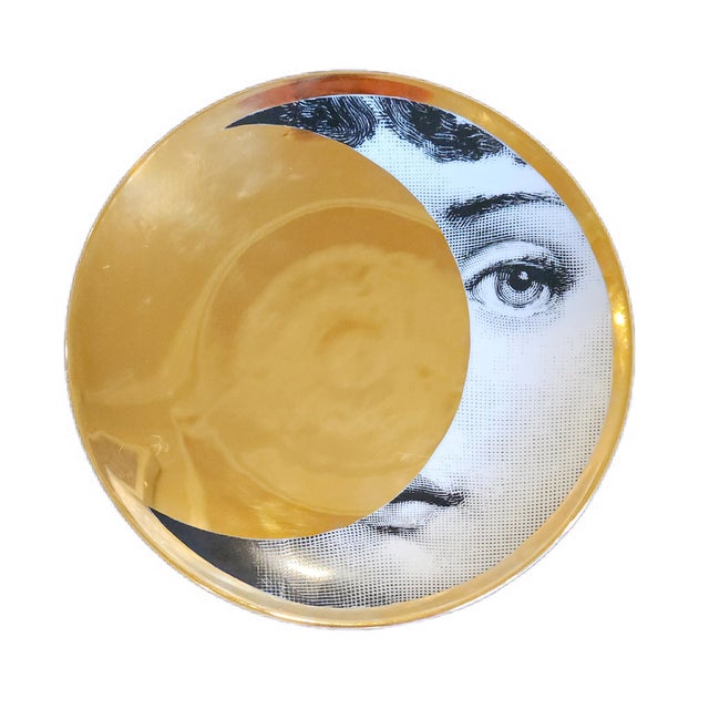 Fornasetti Porcelain Surreal Gold Themes & Variation Plate, Pattern # 39 For Sale - Image 16 of 18
