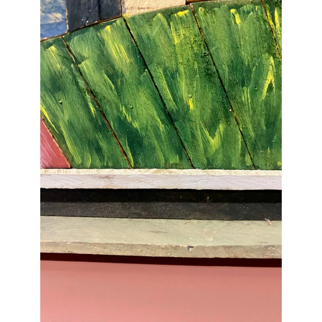 1960s Warren Kimble Style Painting Over Slanted Wooden Plank . For Sale - Image 10 of 12