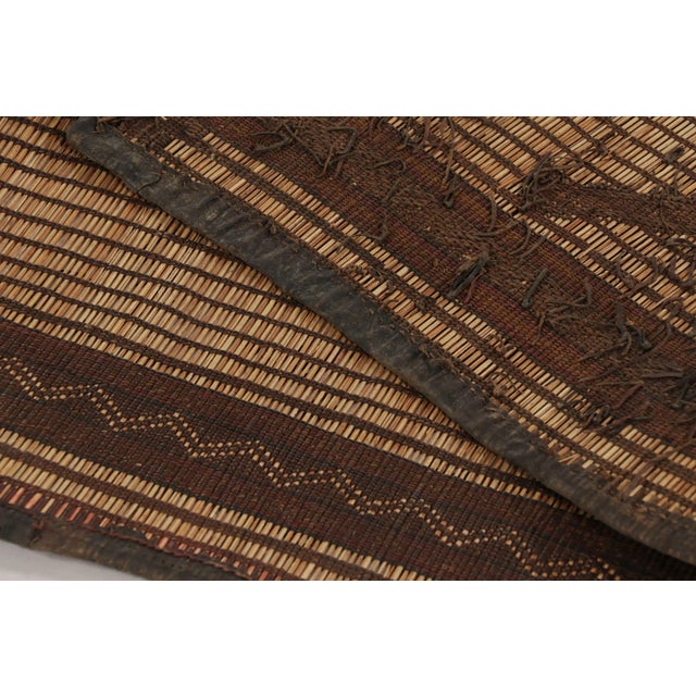 Vintage Tuareg Mat, Beige-Brown With Bold Tribal Geometric Motifs - Rug & Kilim For Sale - Image 9 of 9