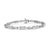 Early 21st Century 14K White Gold 1.0 Cttw Invisible Set Princess Cut Diamond Alternating Station and Link Tennis Bracelet (I-J Color, I1-I2 Clarity) - Size 7.25" Inches For Sale - Image 5 of 7